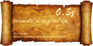 Ocsenás Szilárd névjegykártya