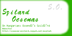 szilard ocsenas business card